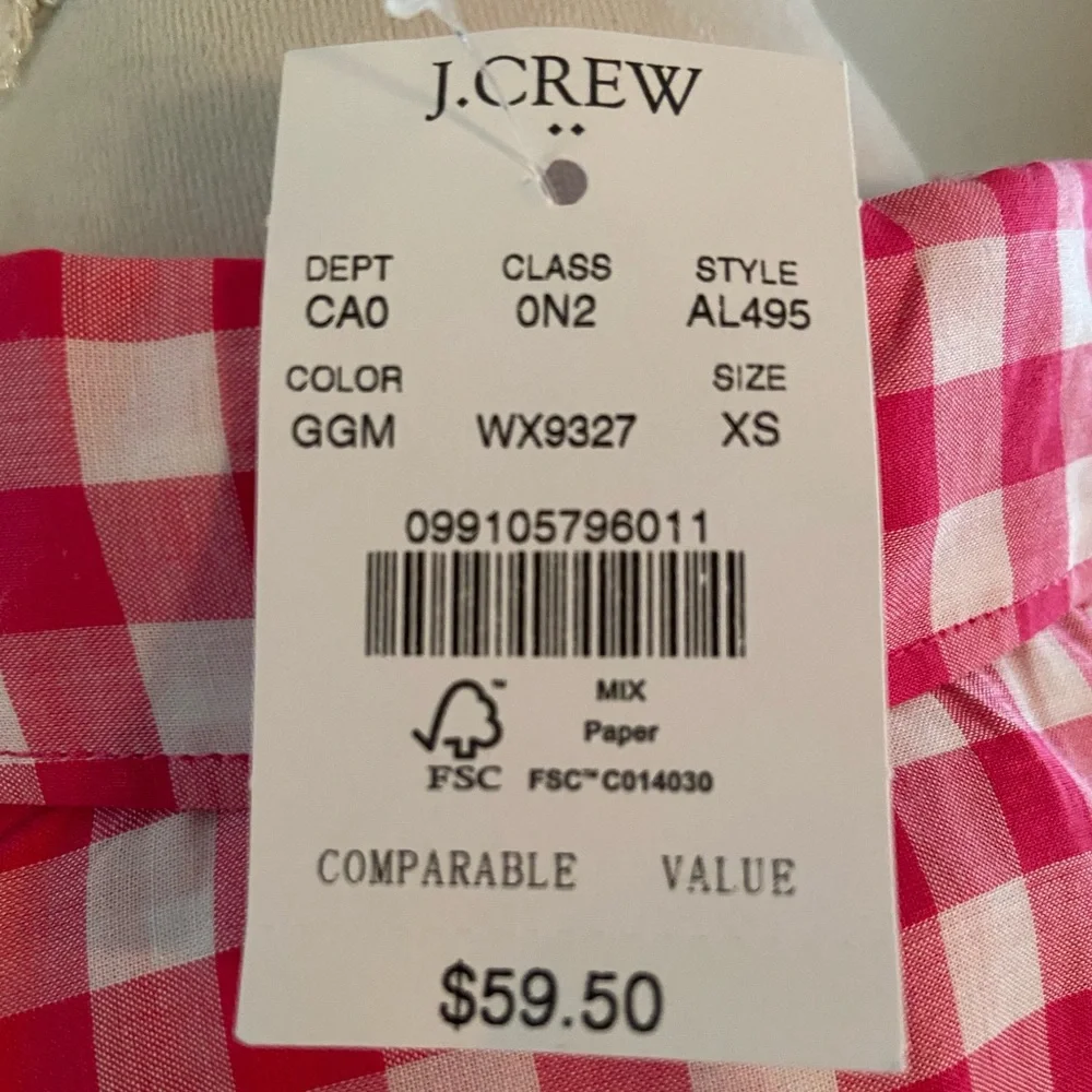 💕BNWT Cute Pink/White Gingham Print Shirt - Picture 6 of 8